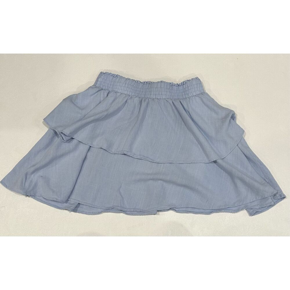 Princess Polly Light Blue Ruffle Mini Skirt Size 8